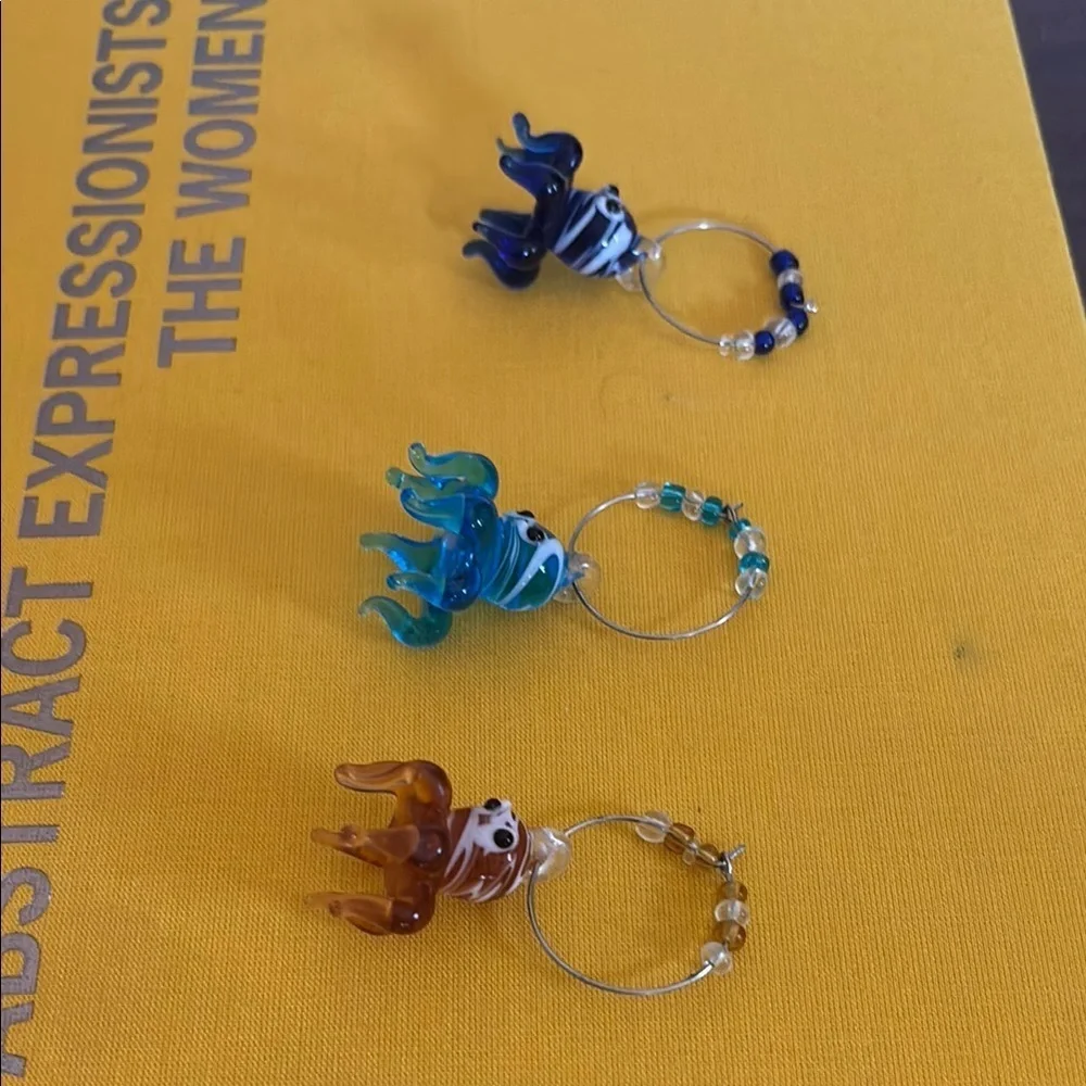 Pier 1 Multicolor Octopus Wine Charms- EUC